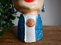 Image 4 of Frida inspired plan pot Iridescent Turquoise & Pearl