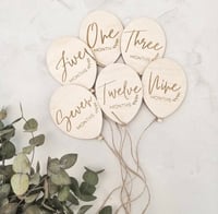 Image 1 of Wooden Balloon Theme Baby Milestone Cards