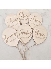 Image 3 of Wooden Balloon Theme Baby Milestone Cards