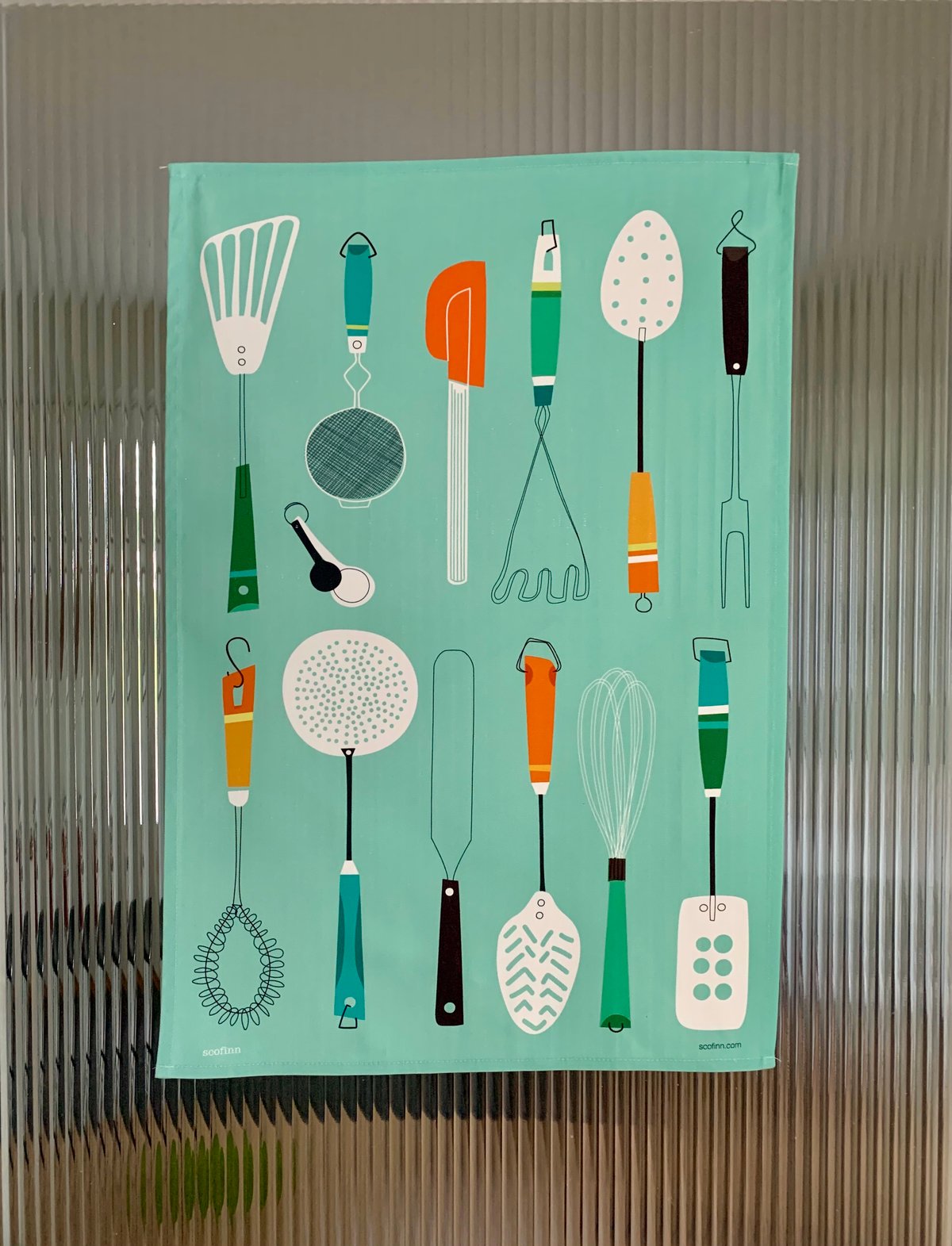 Retro Kitchen Utensils Teatowel