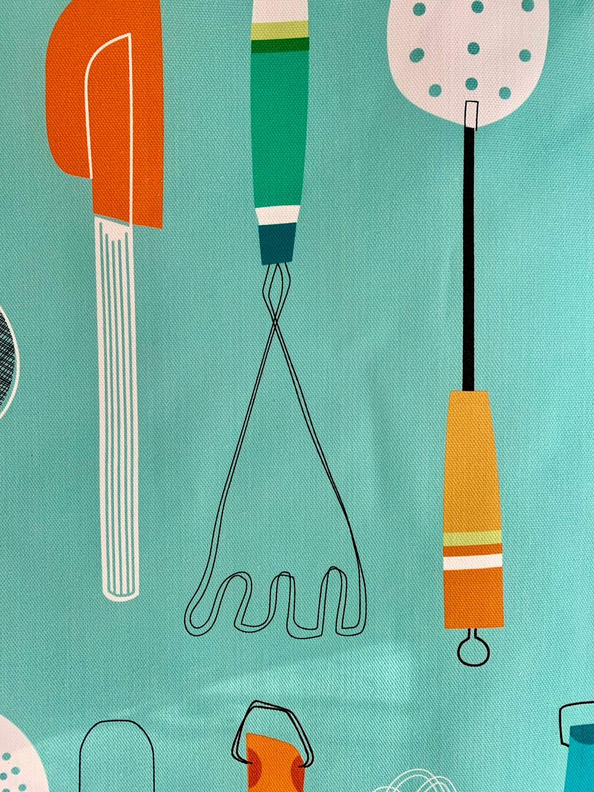 Retro Kitchen Utensils Teatowel