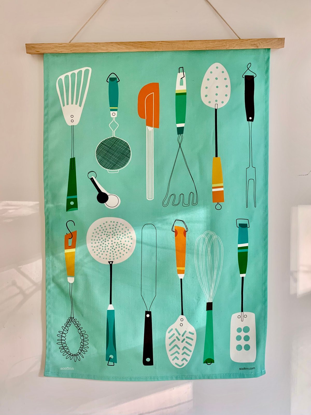 Retro Kitchen Utensils Teatowel