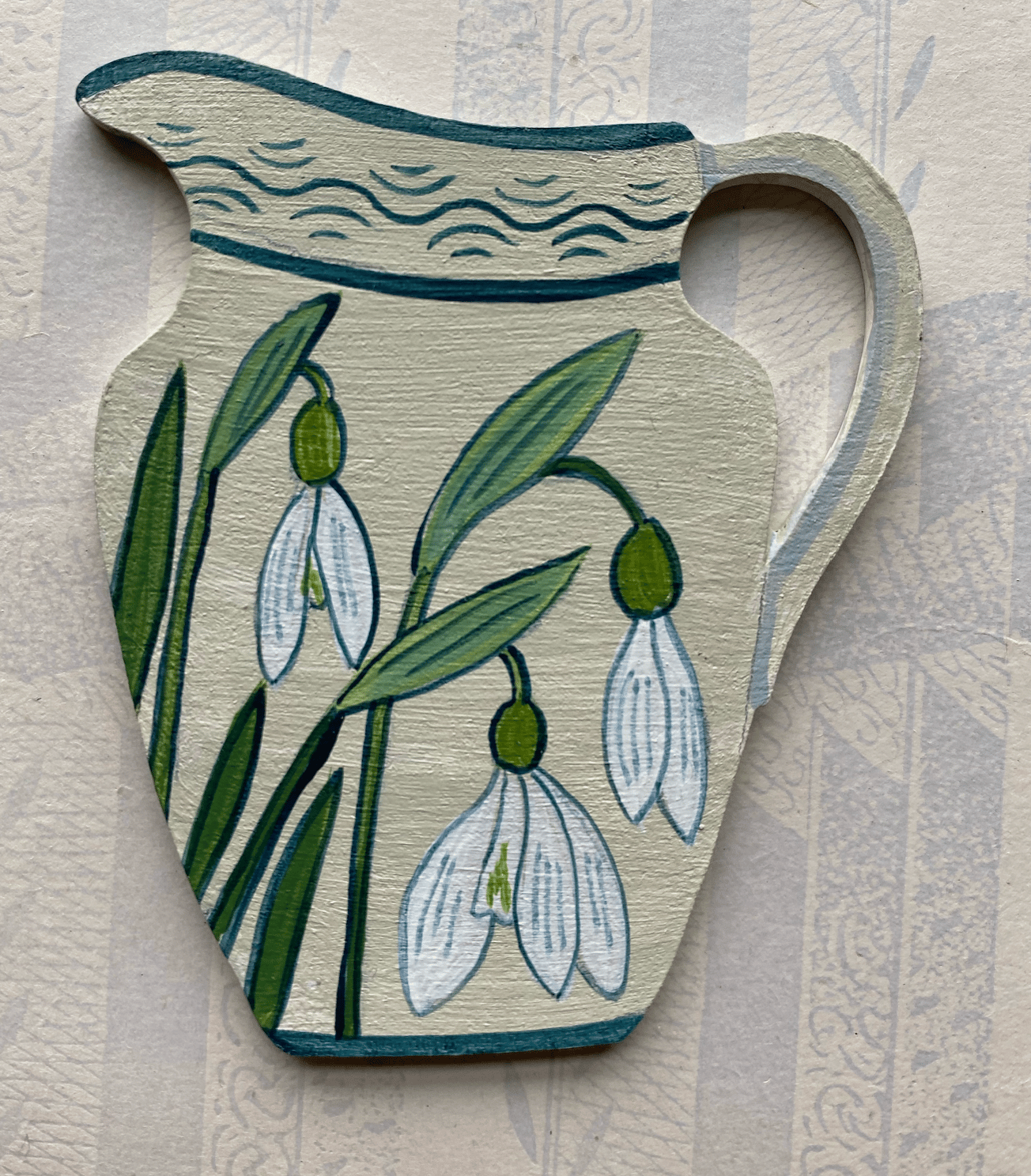 Image of Tiny jug decoration Snowdrops (C)