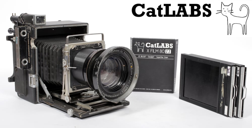 Image of Graflex Speed Graphic 4X5 Camera + Aero Ektar 178mm F2.5 + holders + film (u)