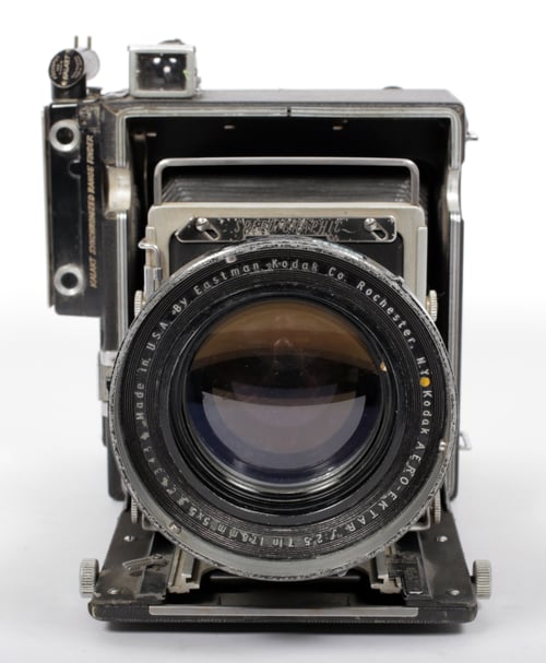 Image of Graflex Speed Graphic 4X5 Camera + Aero Ektar 178mm F2.5 + holders + film (u)