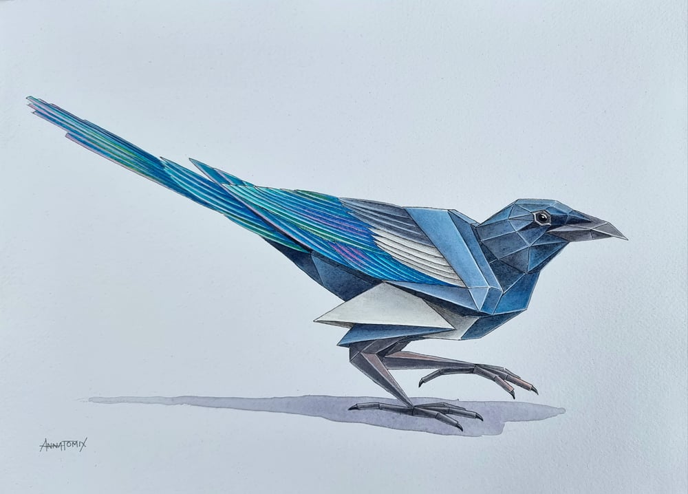 Image of "Magpie" original watercolour study