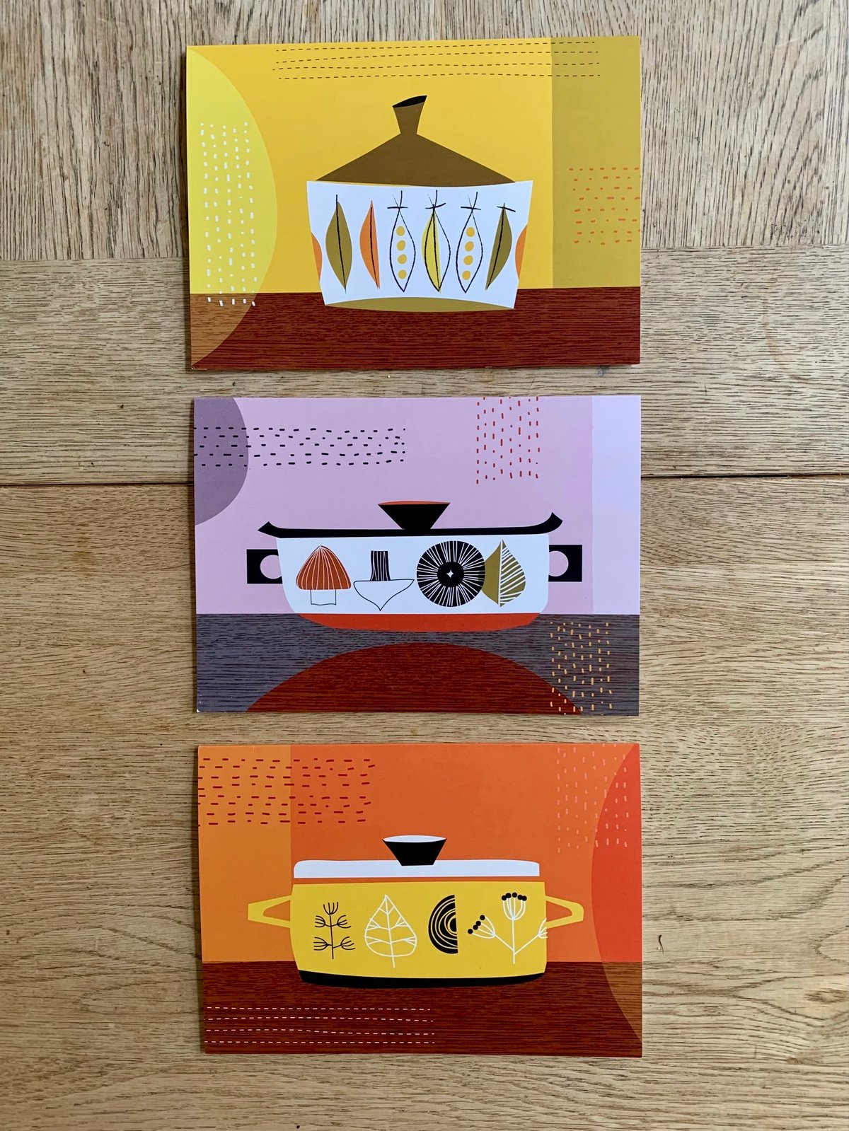 Retro Kitchen Utensils /Retro Scandi Kitchen Casserole Cards