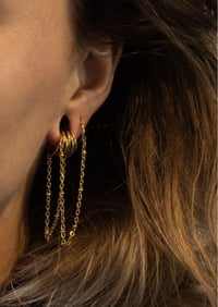 Image 1 of Classic Golden Ear Chains - Stretched Ears - Layering - Piercing Chains 1.2mm 16G