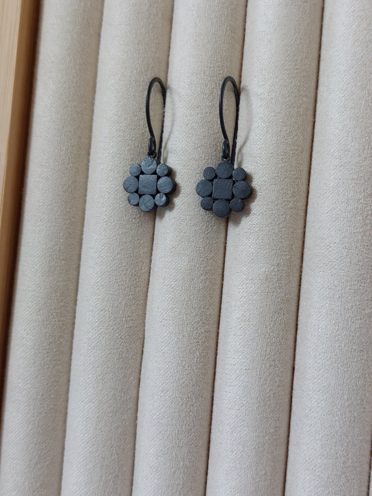 Image of Black Harlequin Drop Earrings 