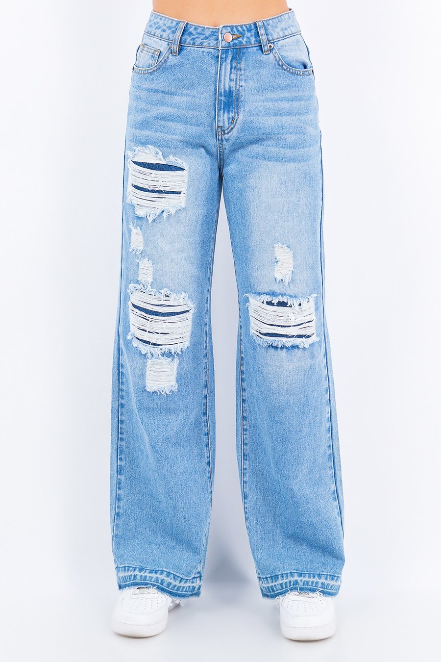 Image of 3pack WIDE LEG RELEASED HEM JEANS-BLUE