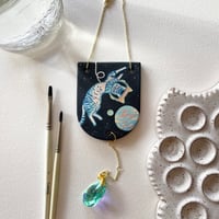 Image 1 of Space Kitty, ceramic bisque suncatcher