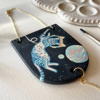 Image 2 of Space Kitty, ceramic bisque suncatcher