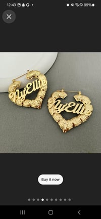 Image 3 of Bamboo Nameplate earrings