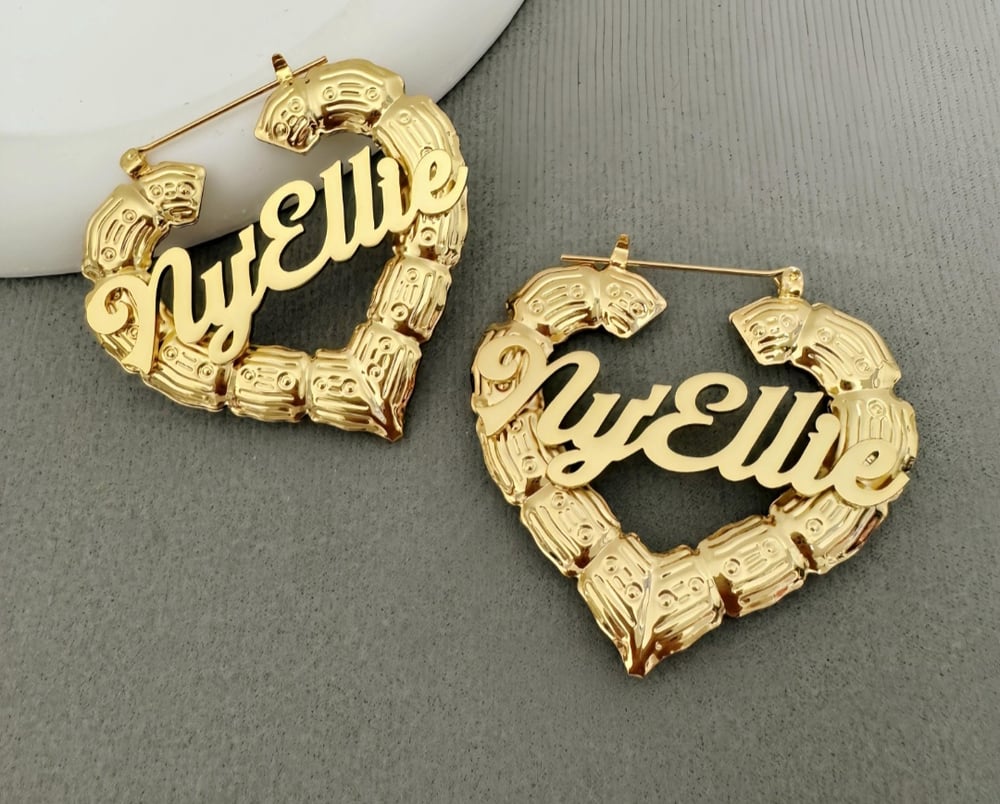 Image of Bamboo Nameplate earrings