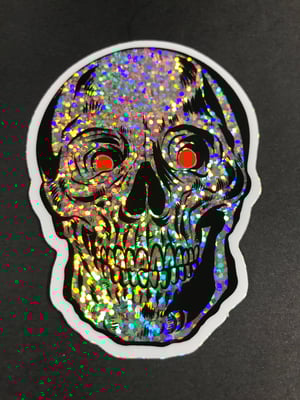 Image of GLITTER SKULL STICKER