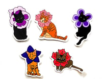 A Garden of Flower Cats- Set of All 5! 