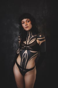 Image 4 of Mesh Cut Out Bra black