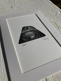 Image 1 of A mole under an owls gaze - Christmas card wood engraving 