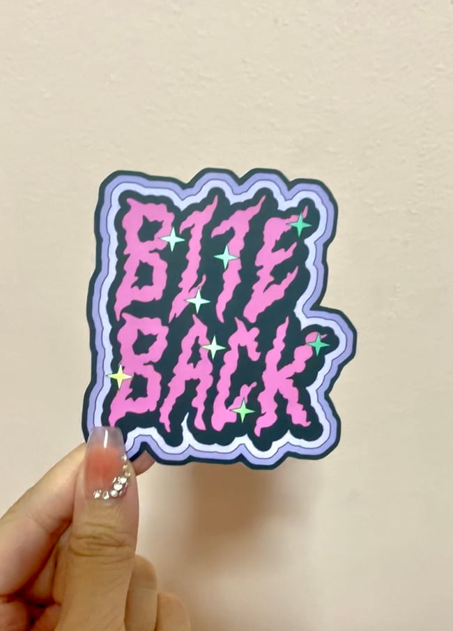 bite back holo vinyl sticker
