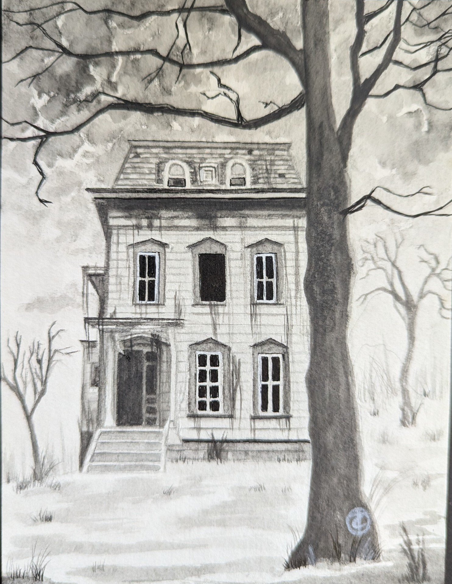 hARToween SPOOKY HOUSE print (Medium)