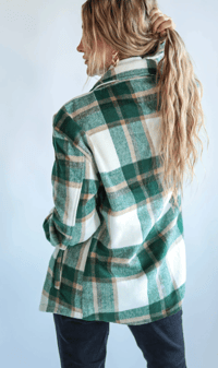 Image 2 of Hunter Green Plaid Shacket
