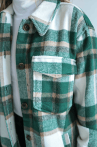 Image 3 of Hunter Green Plaid Shacket