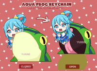 (SPECIALTY KEYCHAIN) HINGED AQUA FROG