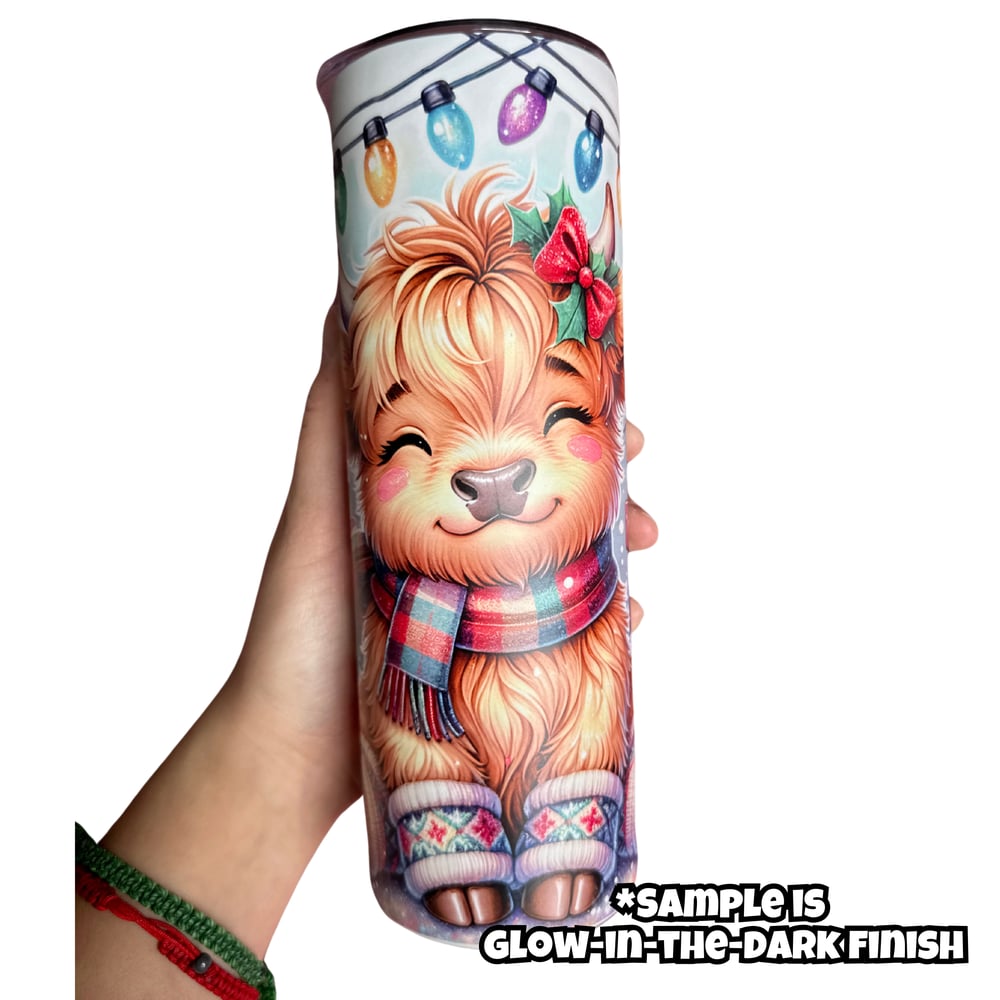 Image of Cute Christmas Cow 20oz Tumbler🐮🎄