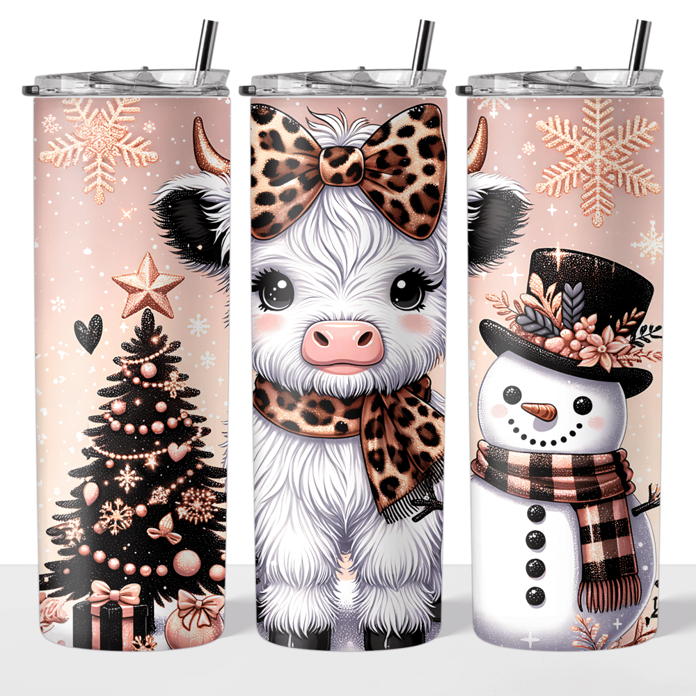 Image of Holiday Cow #2 20oz Tumbler🐮🤍