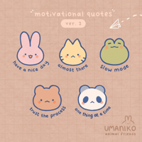Image 1 of Animal Friends: Motivational Quote Stickers