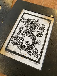 Image 3 of Year of the Dragon – Linocut handmade art print