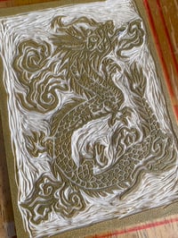 Image 3 of Greeting Card – Year of the Dragon linocut handmade art