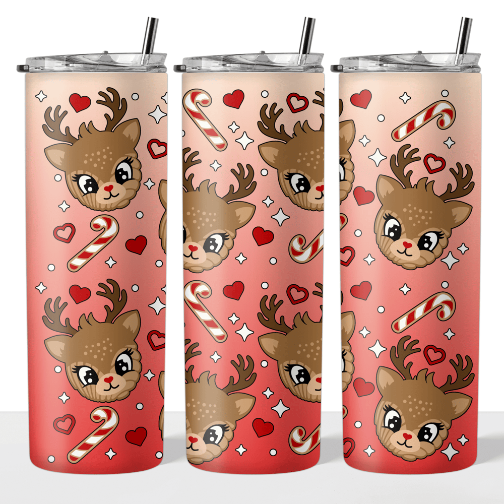 Image of Concha Reindeer 20oz Tumbler🦌❤️