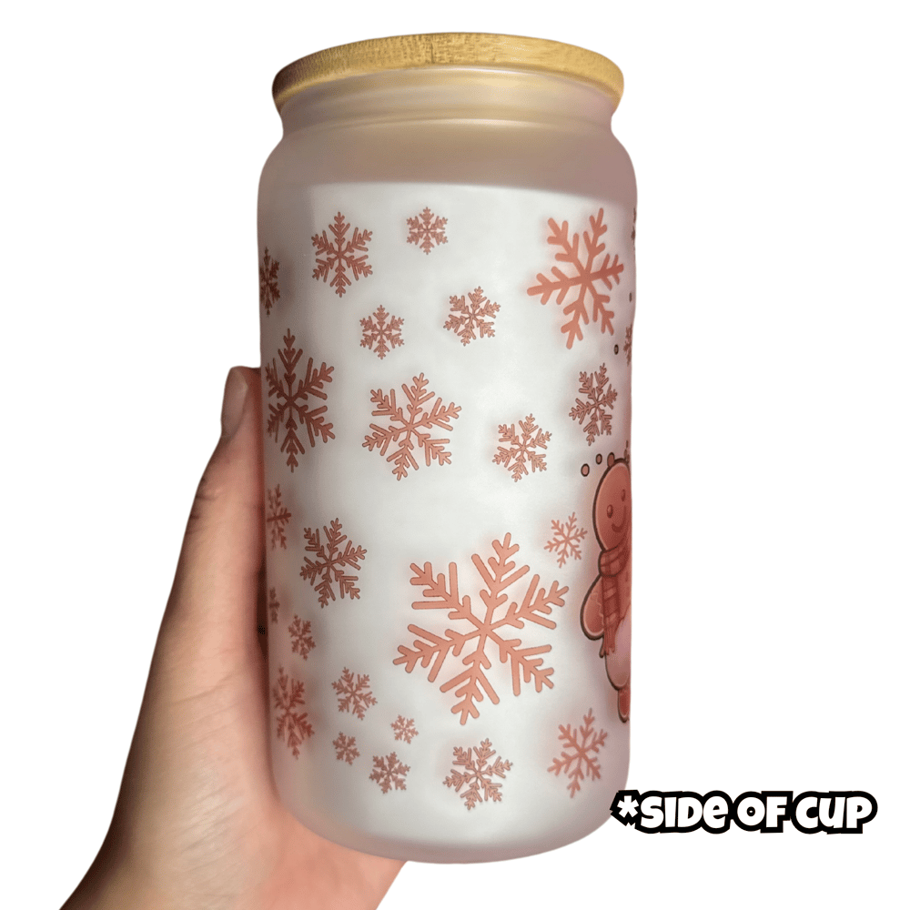 Image of Holiday Ghostie 16oz Glass Cup👻❄️