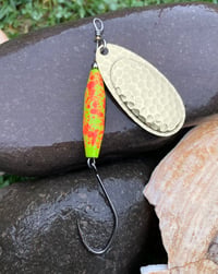 Green Chartreuse Red Splatter 