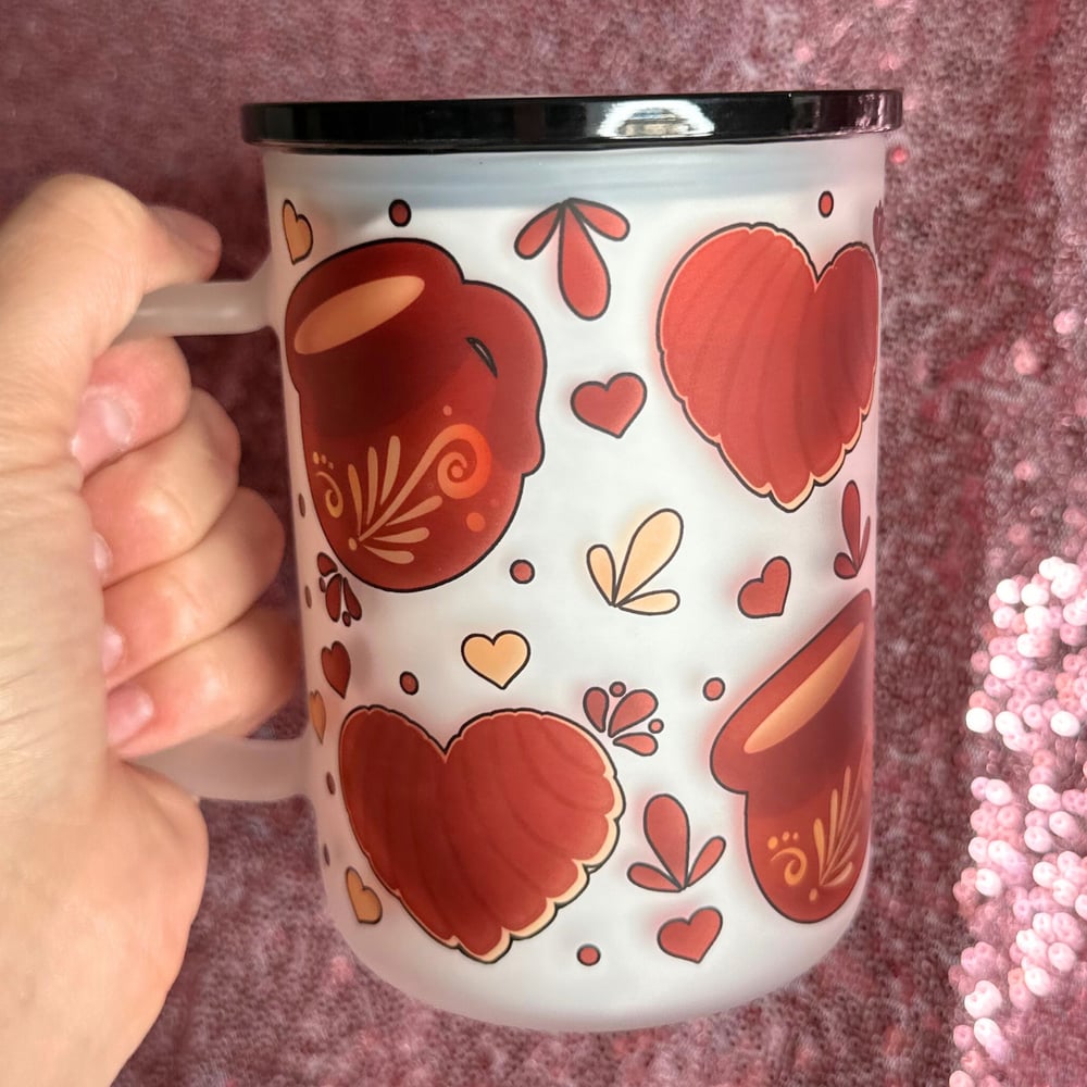 Image of Hot Chocolate Conchas 17oz Glass Mug☕️