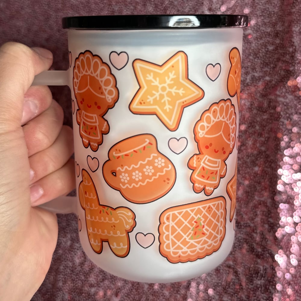 Image of Mexican Christmas Cookie 17oz Glass Mug🎄🤎