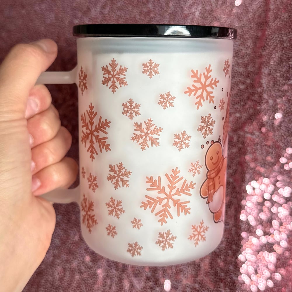 Image of Holiday Ghostie 17oz Glass Mug👻❄️