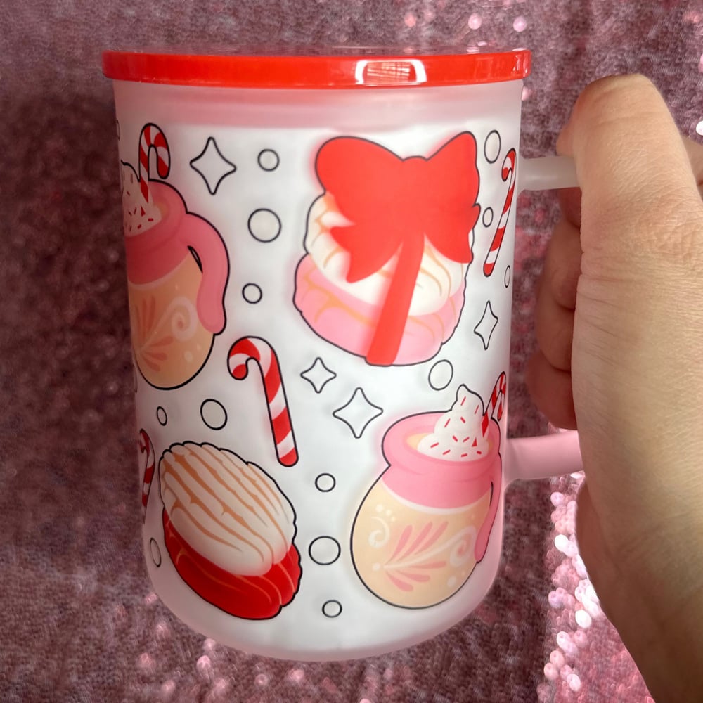 Image of Conchas and Cafecito 17oz Glass Mug❤️💖