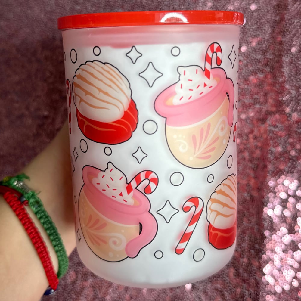 Image of Conchas and Cafecito 17oz Glass Mug❤️💖