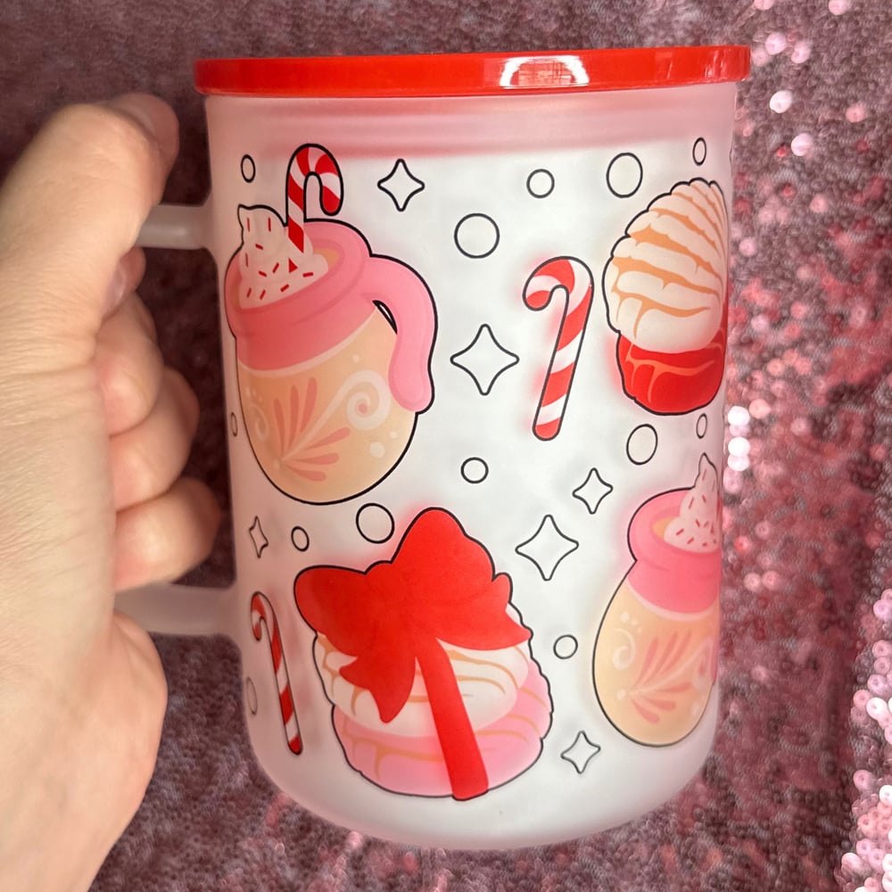 Image of Conchas and Cafecito 17oz Glass Mug❤️💖