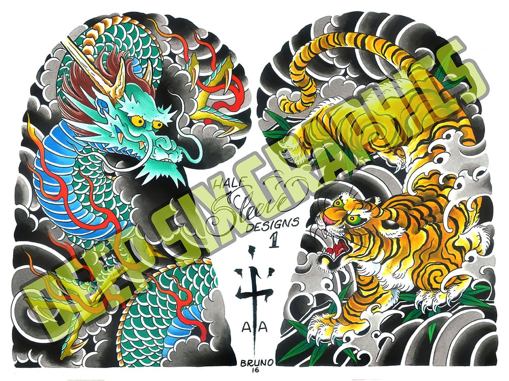 Image of Dragon Tiger Half sleeves