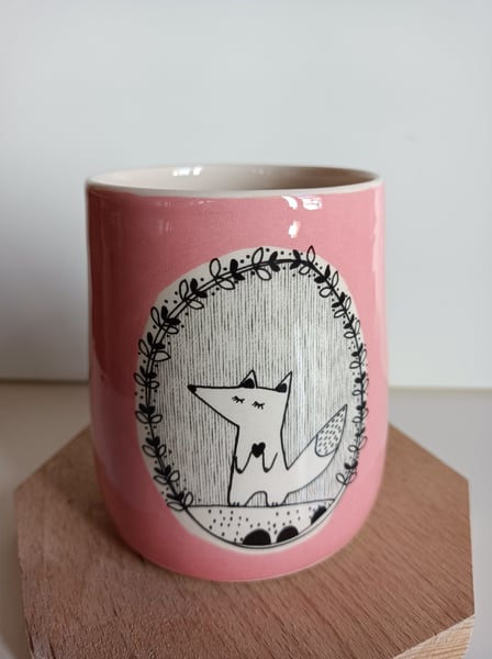 Image of Grande tasse loup rose