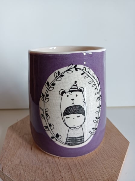 Image of Grande tasse ourson violet 