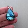 Sterling Silver and Labradorite Teardrop Necklace