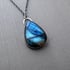 Sterling Silver and Labradorite Teardrop Necklace Image 3