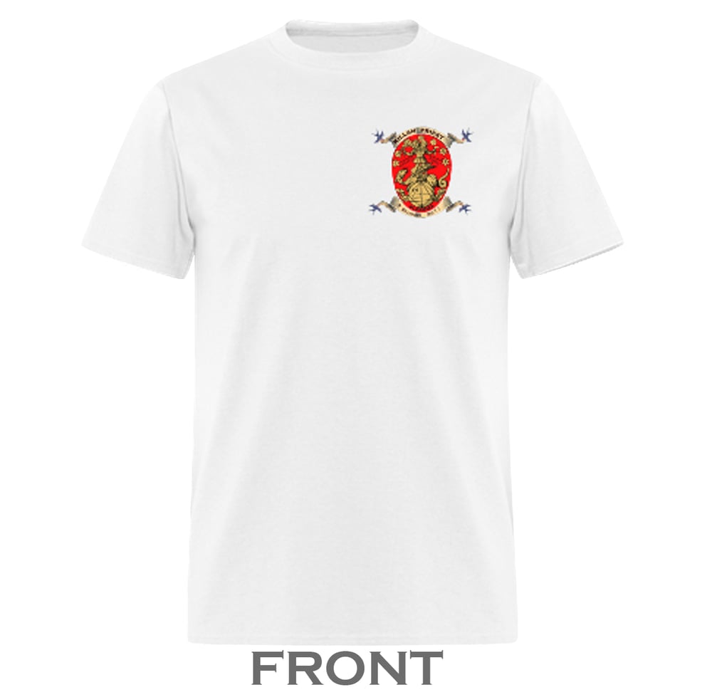 (T-Shirt & NFC Chip) WHITE - Front Corner & Back Logo- Abraxas Rebis Simha Pleroma 