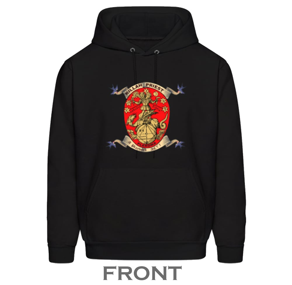 (Hoodie & NFC Chip) BLACK with Art on Front - Abraxas Rebis Simha Pleroma