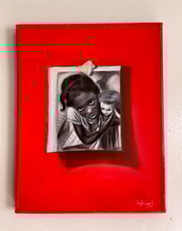 Image 1 of Red Wall Series: Girl With Doll