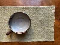 Image 2 of Handwoven Linen and Hemp Table Mat in M's and O's